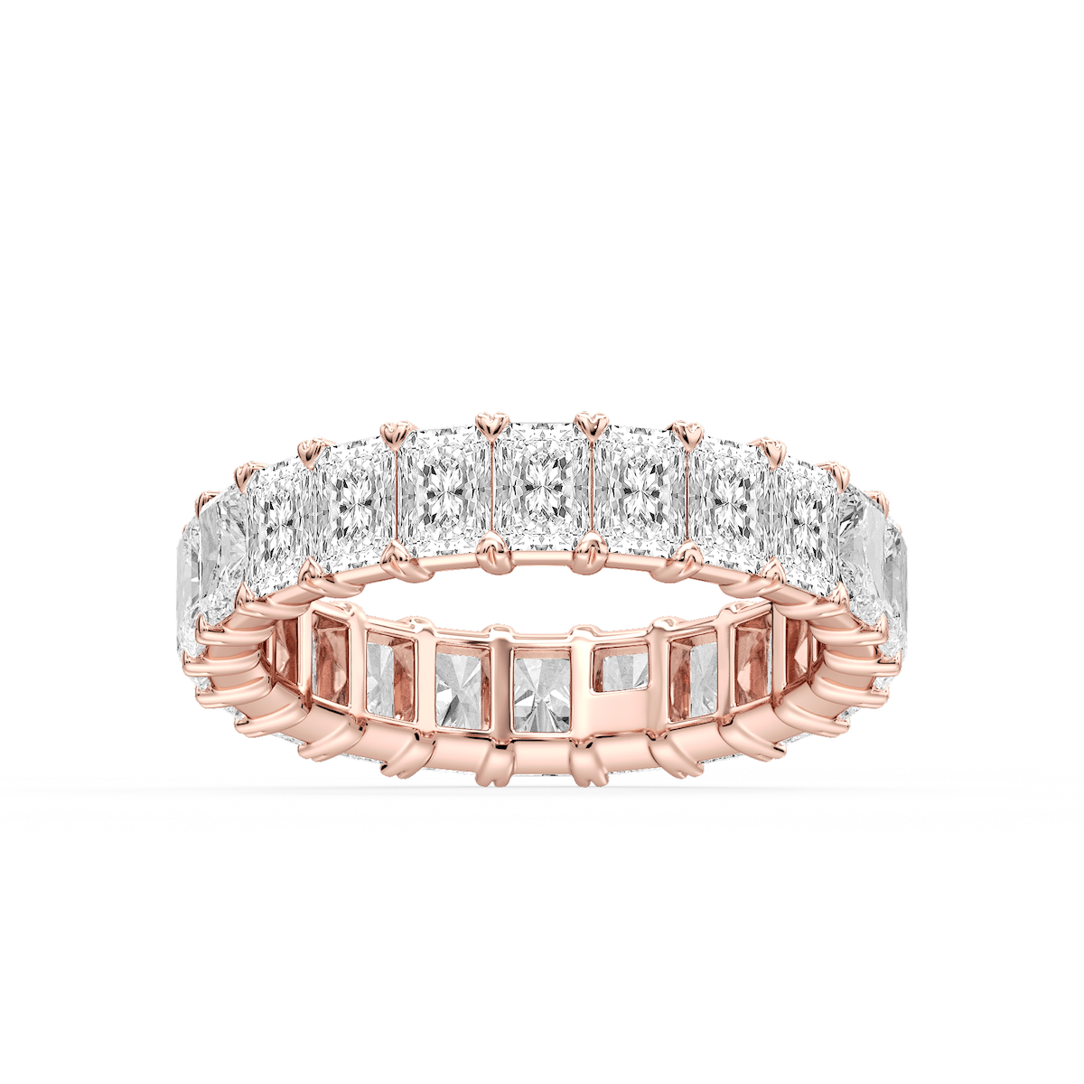 Ocean Radiant Lab Grown Diamond Shared V-Prong Eternity Band