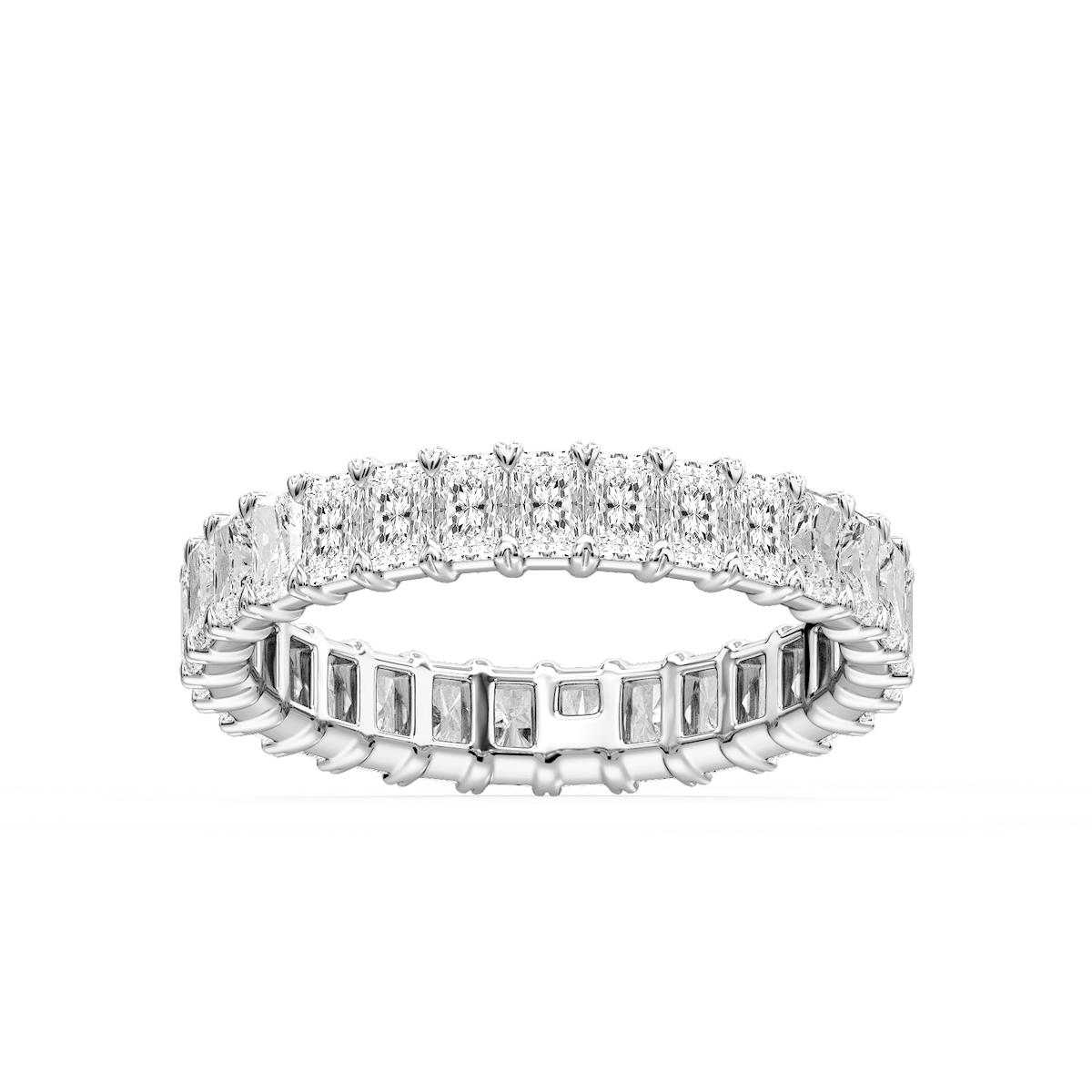 Ocean Radiant Lab Grown Diamond Shared V-Prong Eternity Band