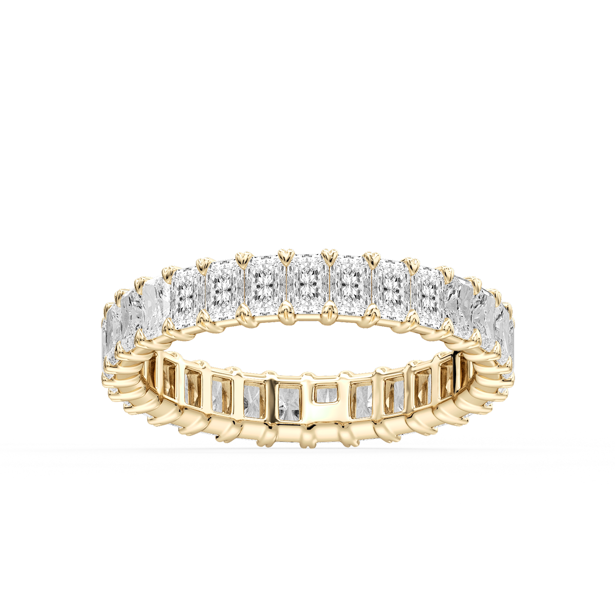 Ocean Radiant Lab Grown Diamond Shared V-Prong Eternity Band