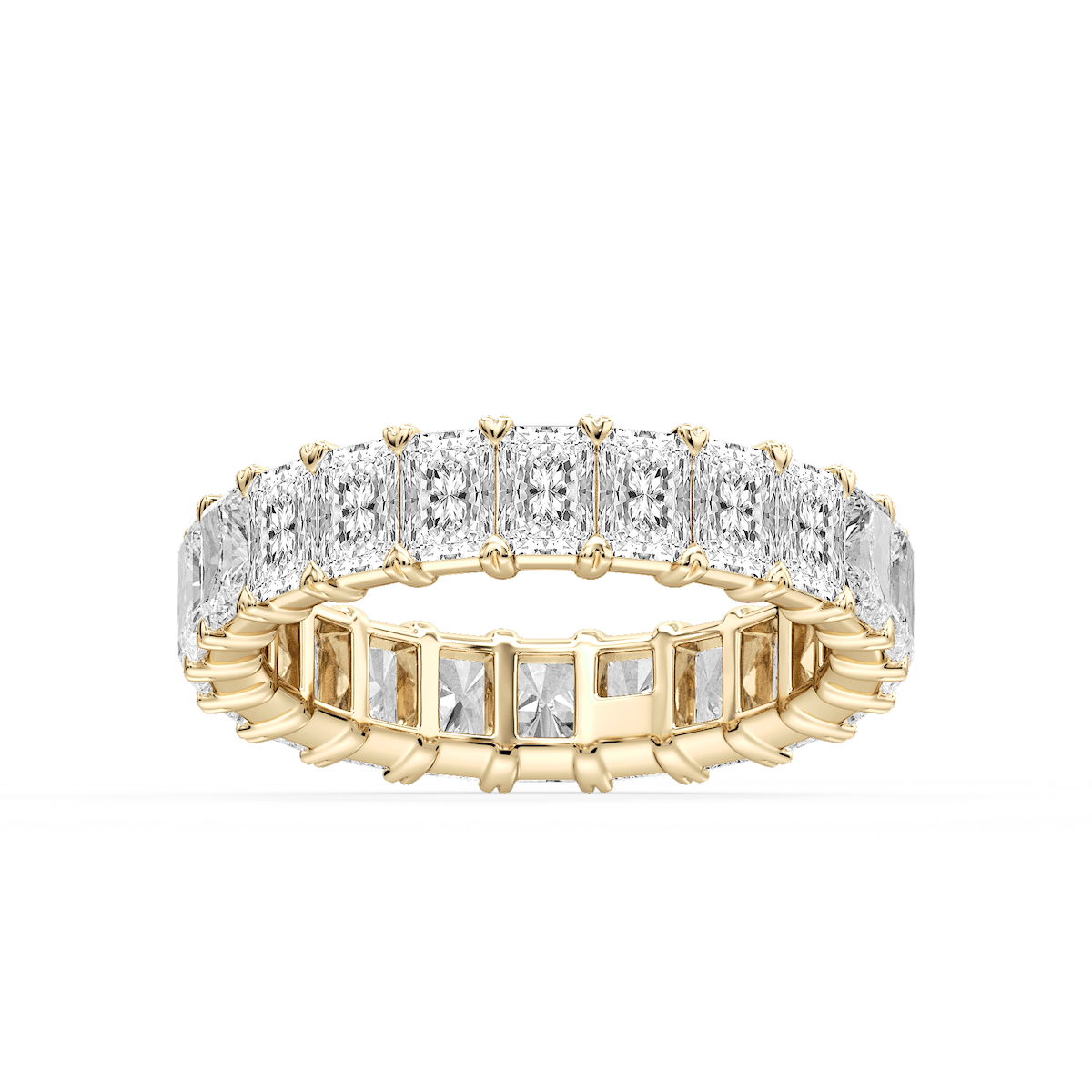 Ocean Radiant Lab Grown Diamond Shared V-Prong Eternity Band