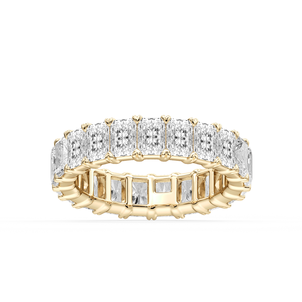 Ocean Radiant Lab Grown Diamond Shared V-Prong Eternity Band