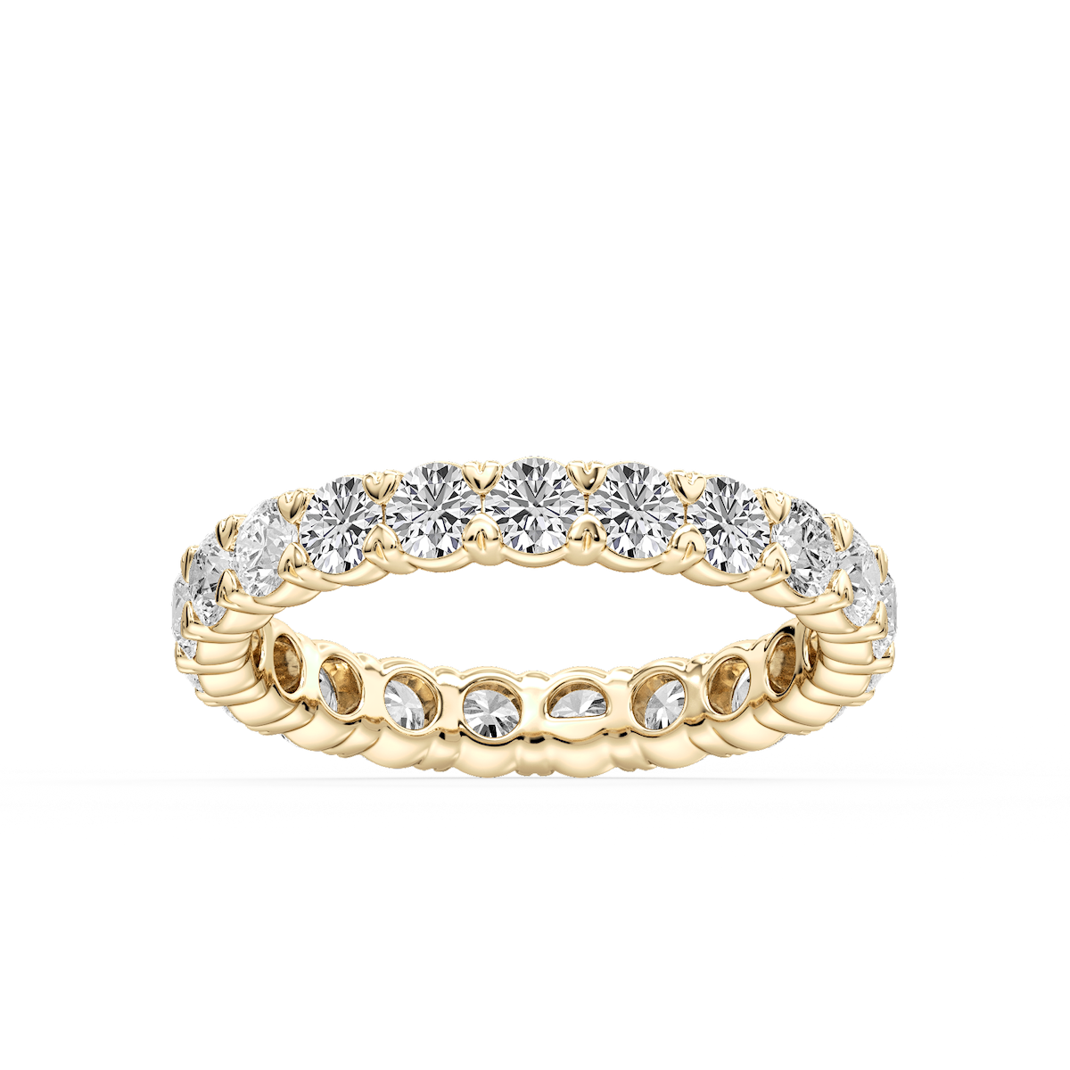Ocean Round Lab Grown Diamond Shared V-Prong Eternity Band