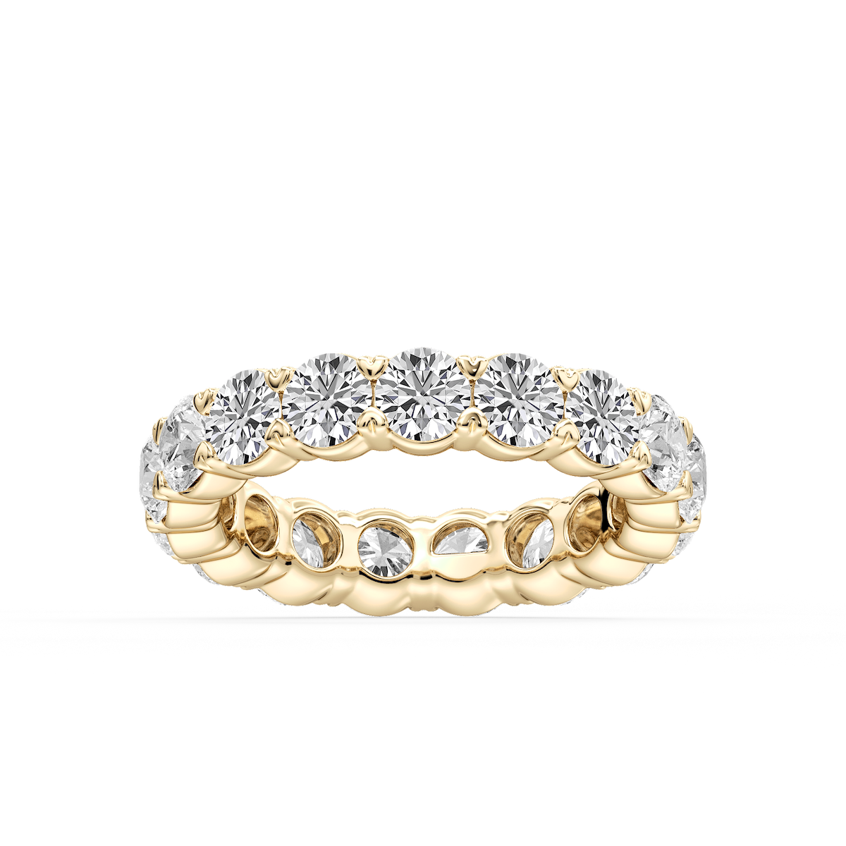 Ocean Round Lab Grown Diamond Shared V-Prong Eternity Band