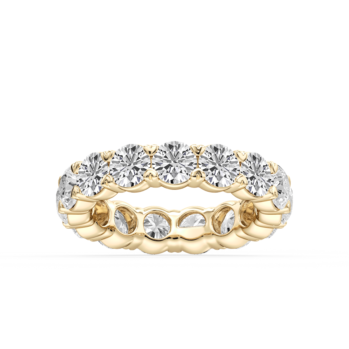 Ocean Round Lab Grown Diamond Shared V-Prong Eternity Band