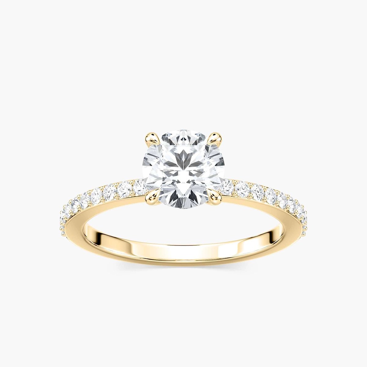 Olivia Lab Grown Diamond Claw Prong Side Stone Engagement Ring