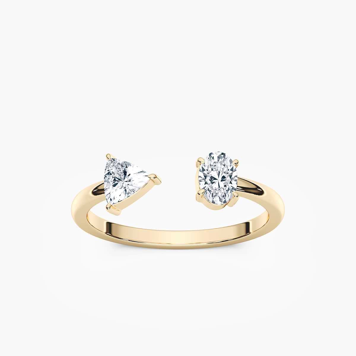 1/2 ctw Oval and Trillion Lab Grown Diamond Open Two Stone Ring