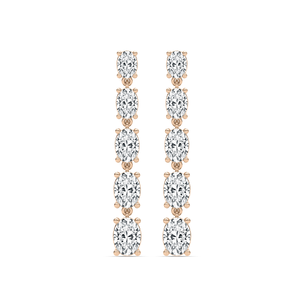 4 ctw Oval Lab Grown Diamond Dangle Earrings