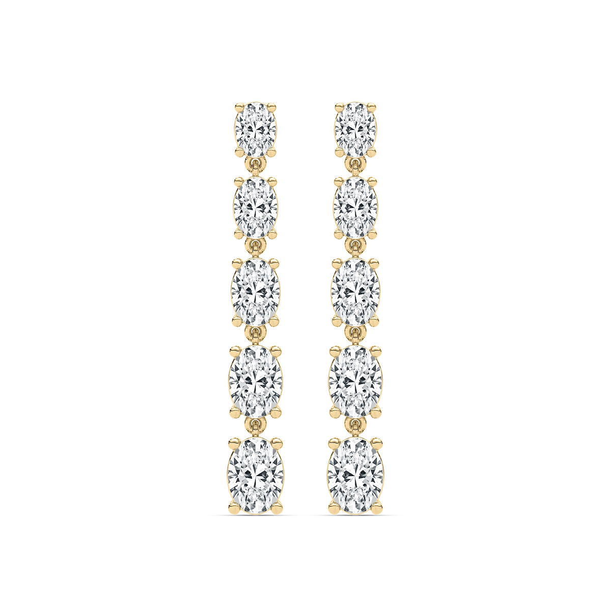 4 ctw Oval Lab Grown Diamond Dangle Earrings