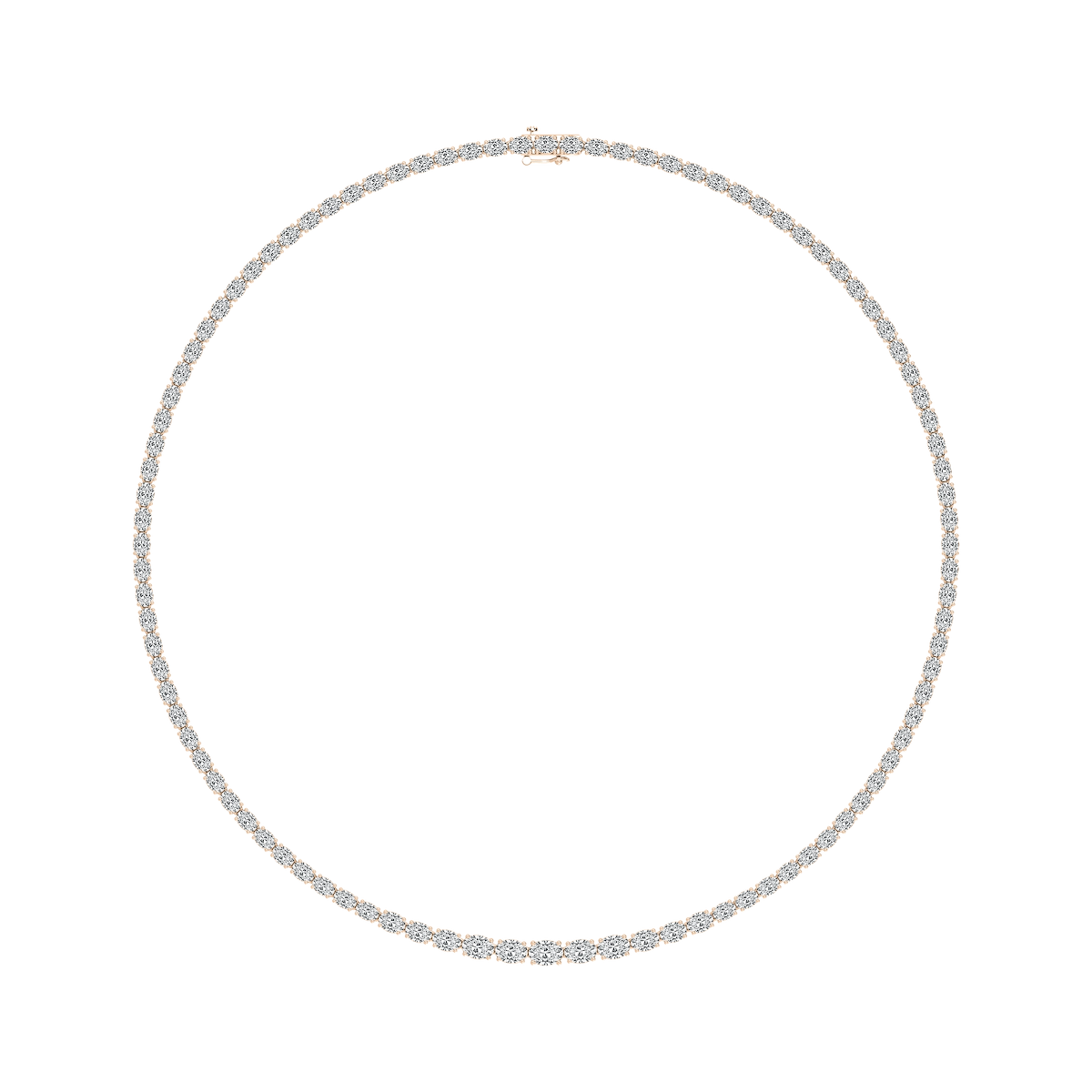 20 ctw Oval Lab Grown Diamond East West Tennis Necklace - 18 Inches