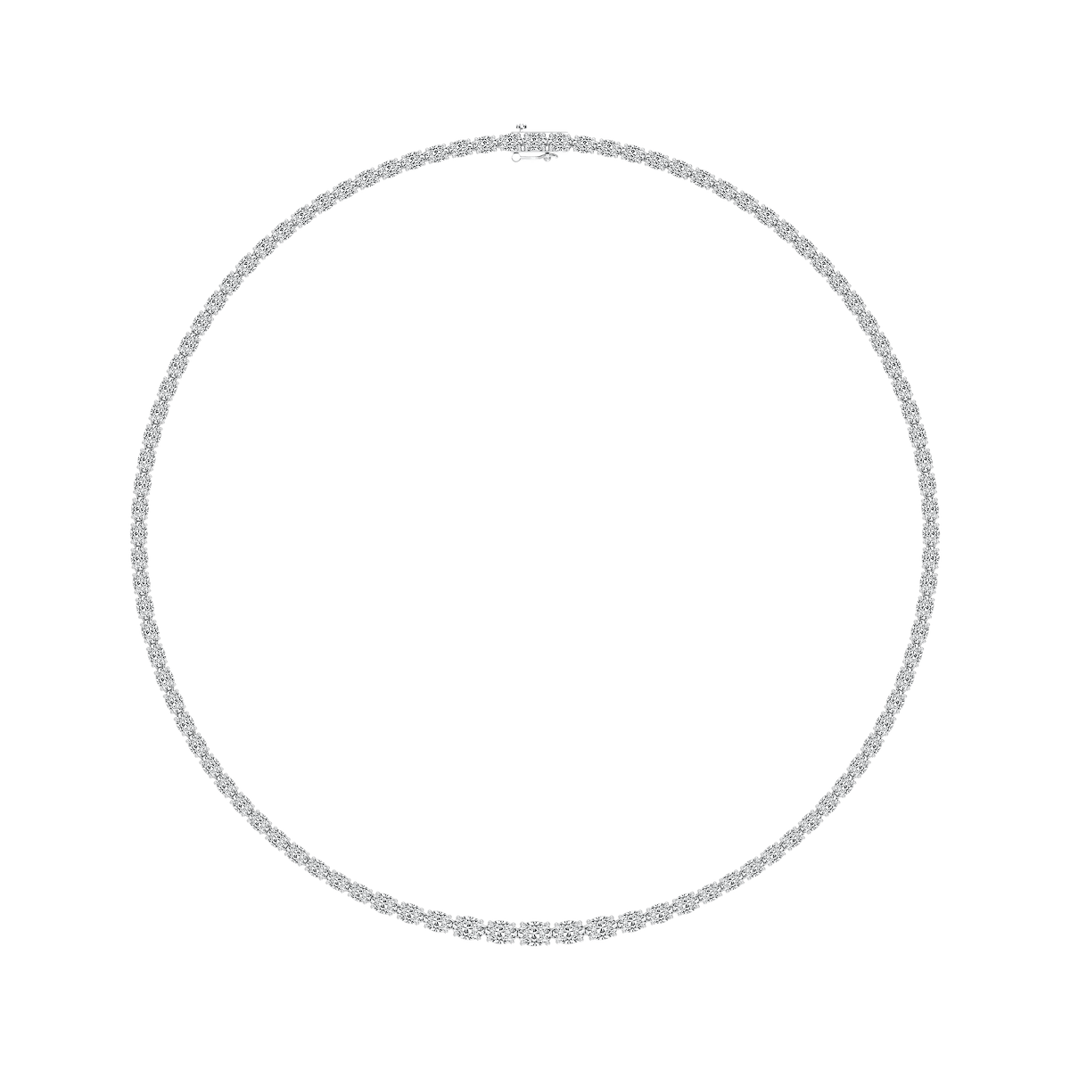 20 ctw Oval Lab Grown Diamond East West Tennis Necklace - 18 Inches