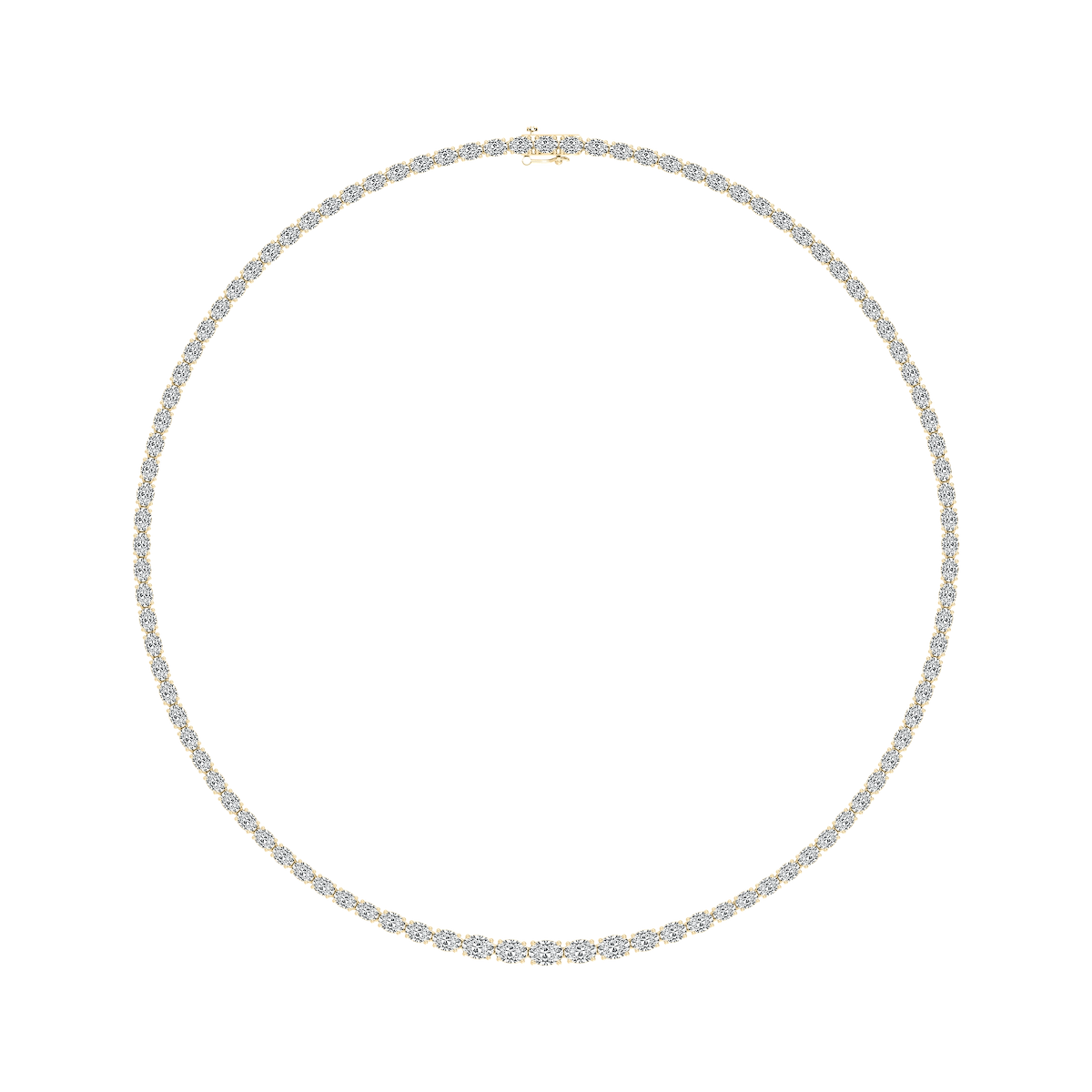 20 ctw Oval Lab Grown Diamond East West Tennis Necklace - 18 Inches
