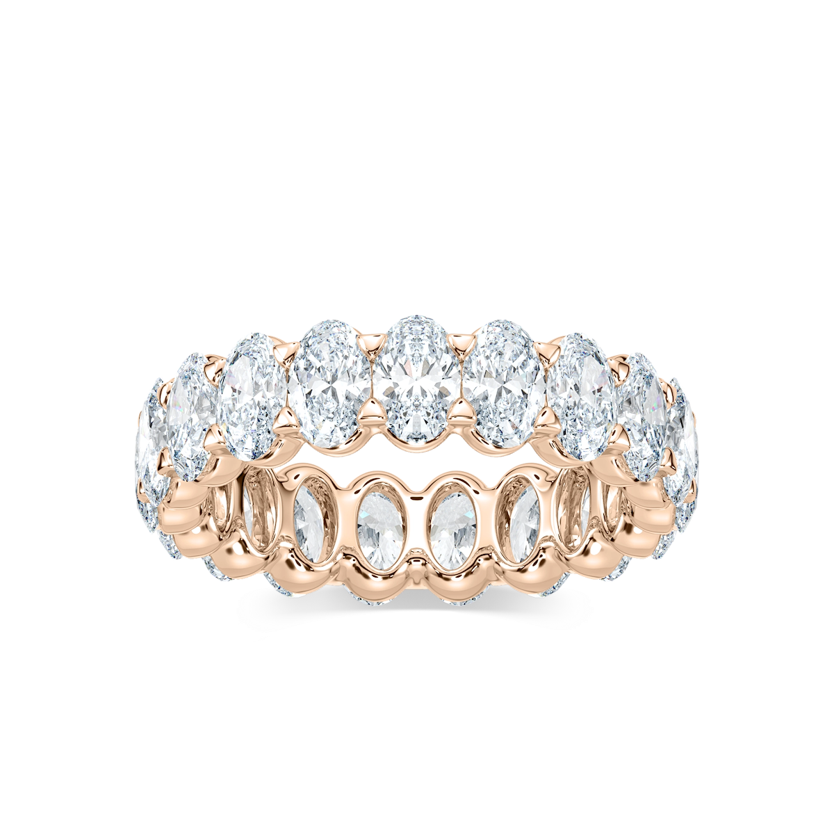 Ocean Oval Lab Grown Diamond Shared Prong Eternity Band