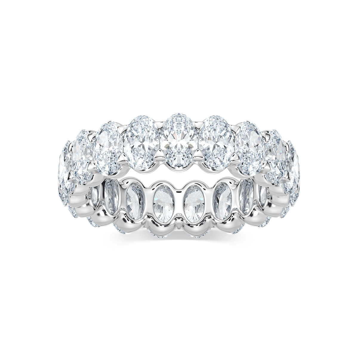 Ocean Oval Lab Grown Diamond Shared Prong Eternity Band