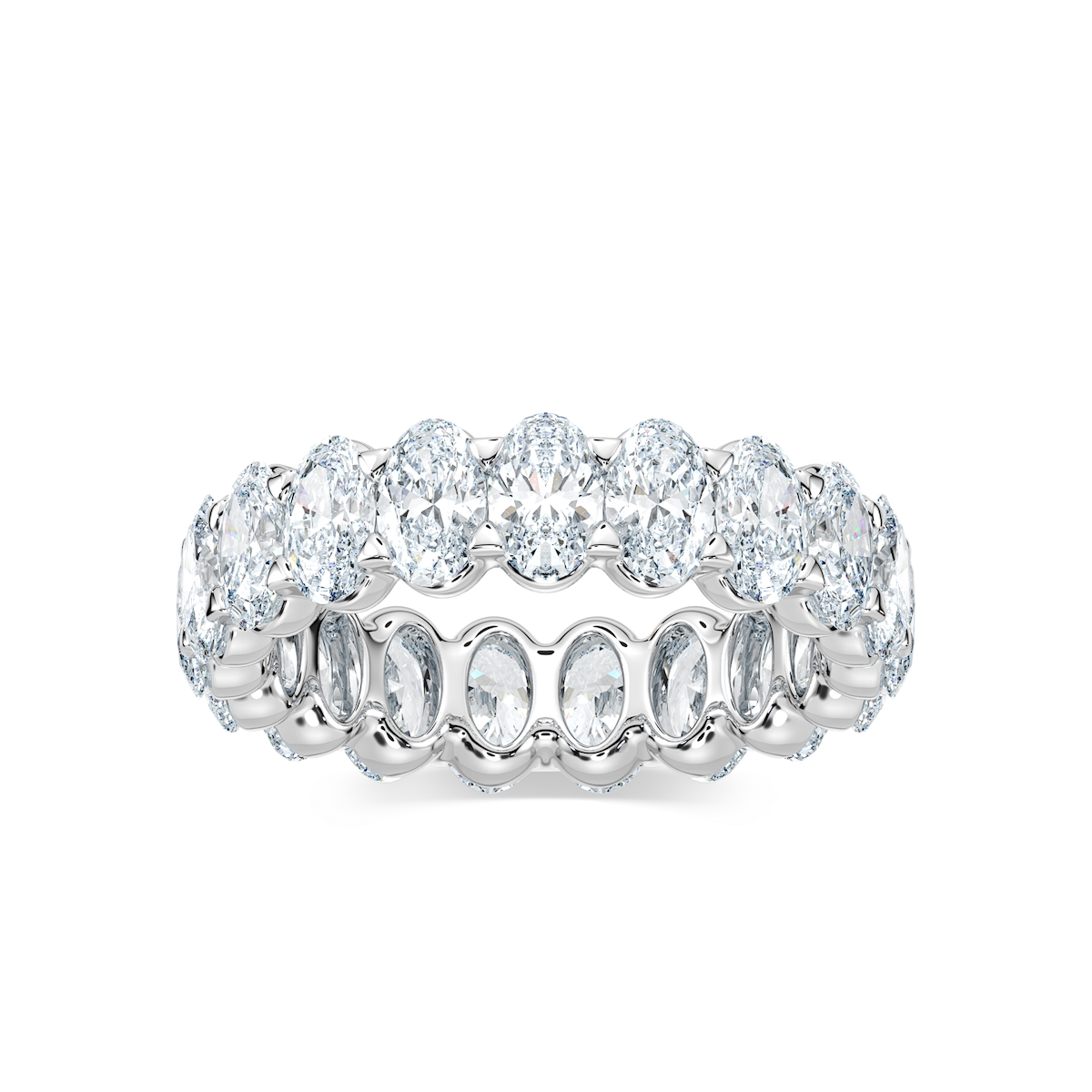 Ocean Oval Lab Grown Diamond Shared Prong Eternity Band
