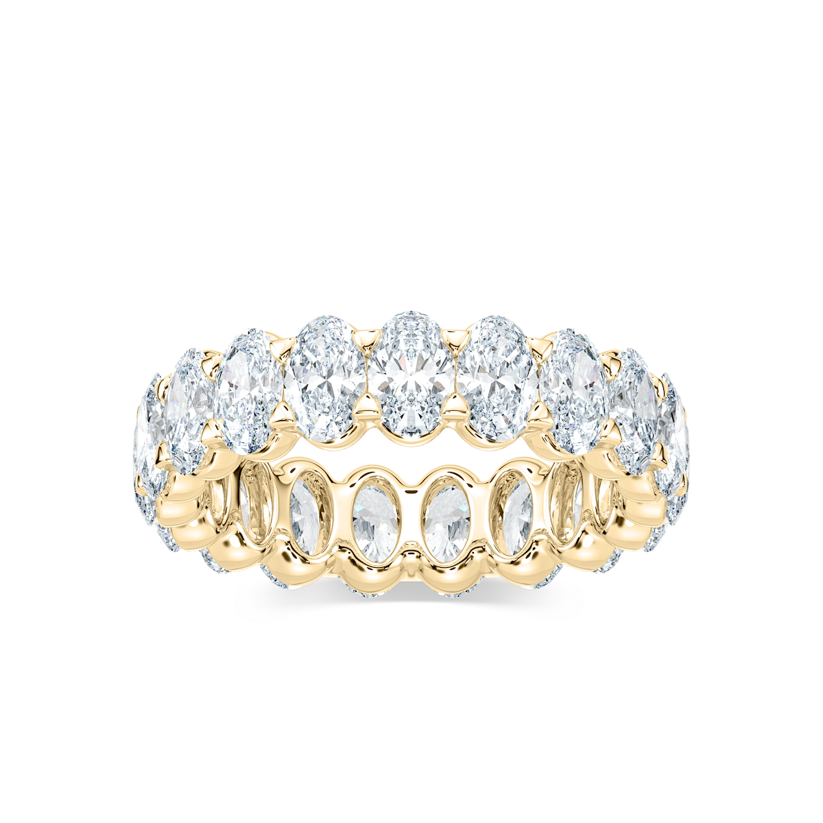 Ocean Oval Lab Grown Diamond Shared Prong Eternity Band
