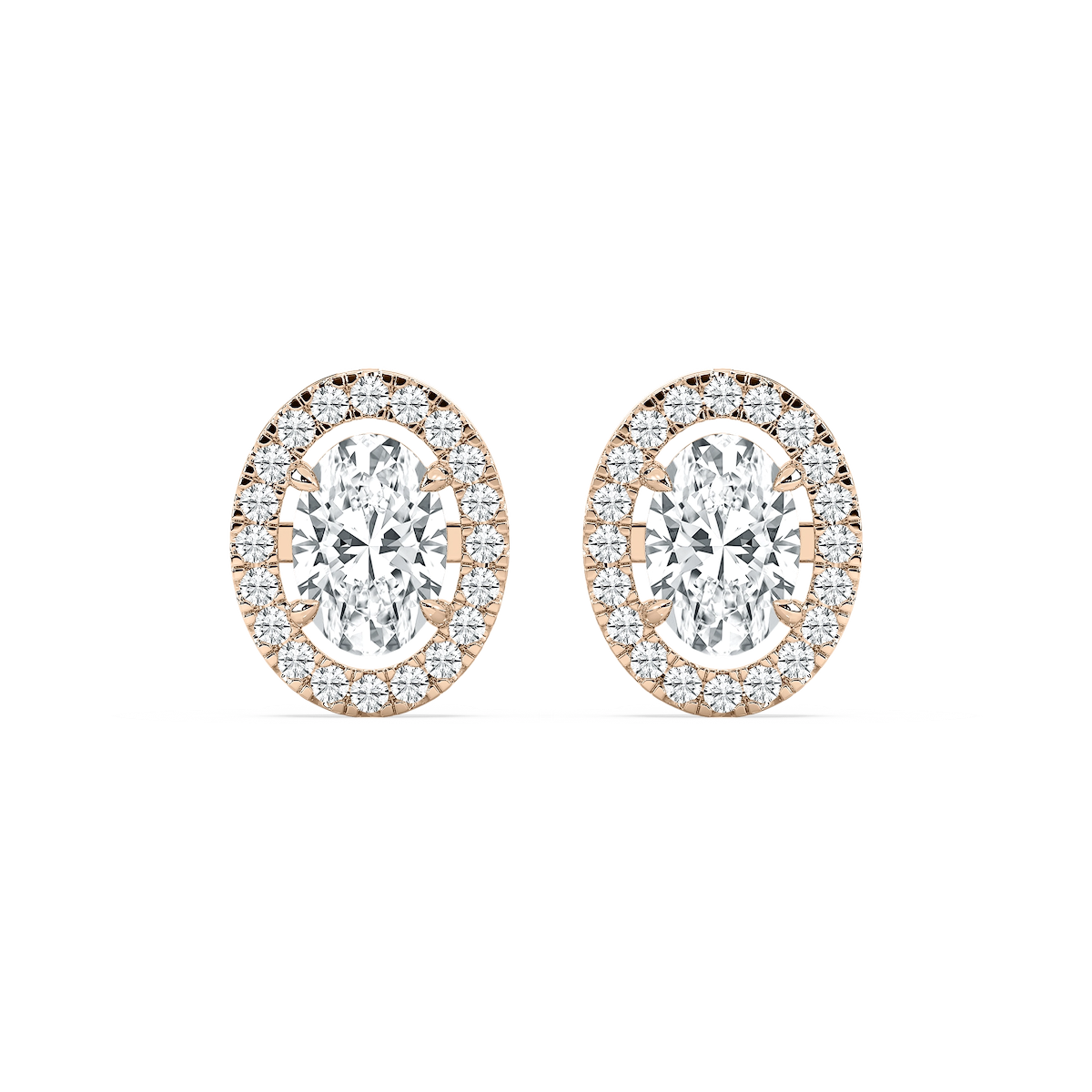 2 ⅓ ctw Oval Lab Grown Diamond Halo Stud Earrings