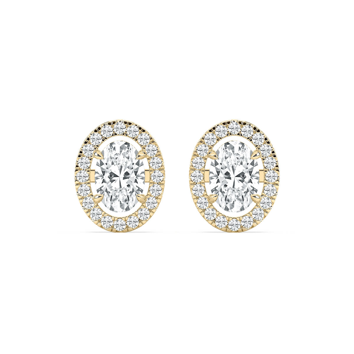 2 ⅓ ctw Oval Lab Grown Diamond Halo Stud Earrings