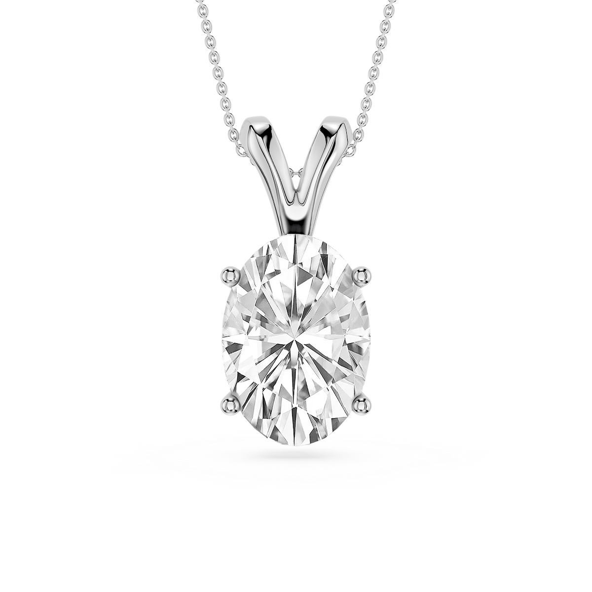 Oval Lab Grown Diamond Double Bail Pendant - 16 to 18 Inches