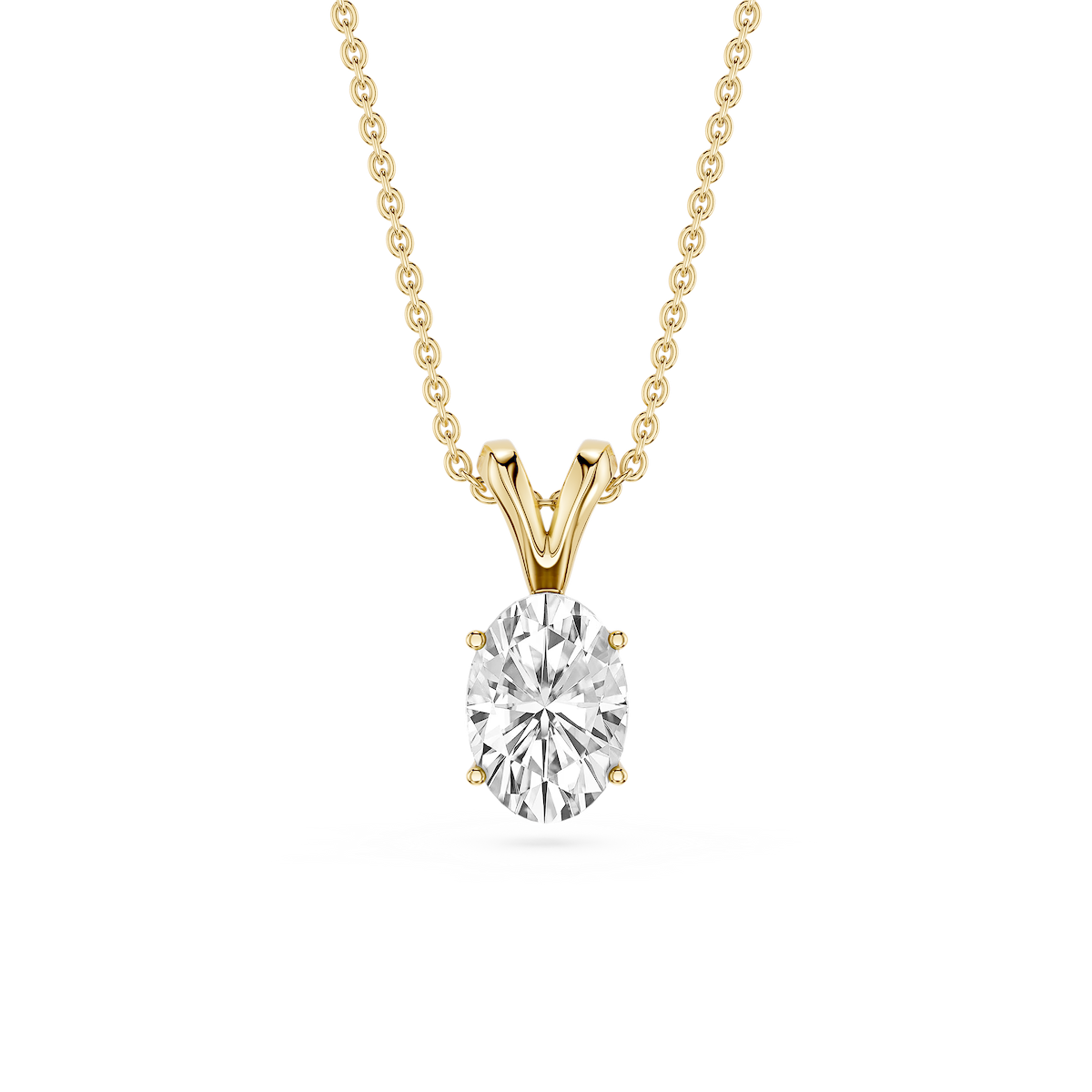 Oval Lab Grown Diamond Double Bail Pendant - 16 to 18 Inches