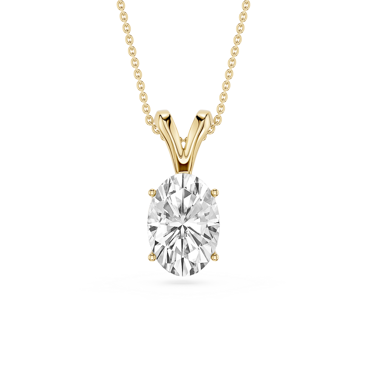 Oval Lab Grown Diamond Double Bail Pendant - 16 to 18 Inches