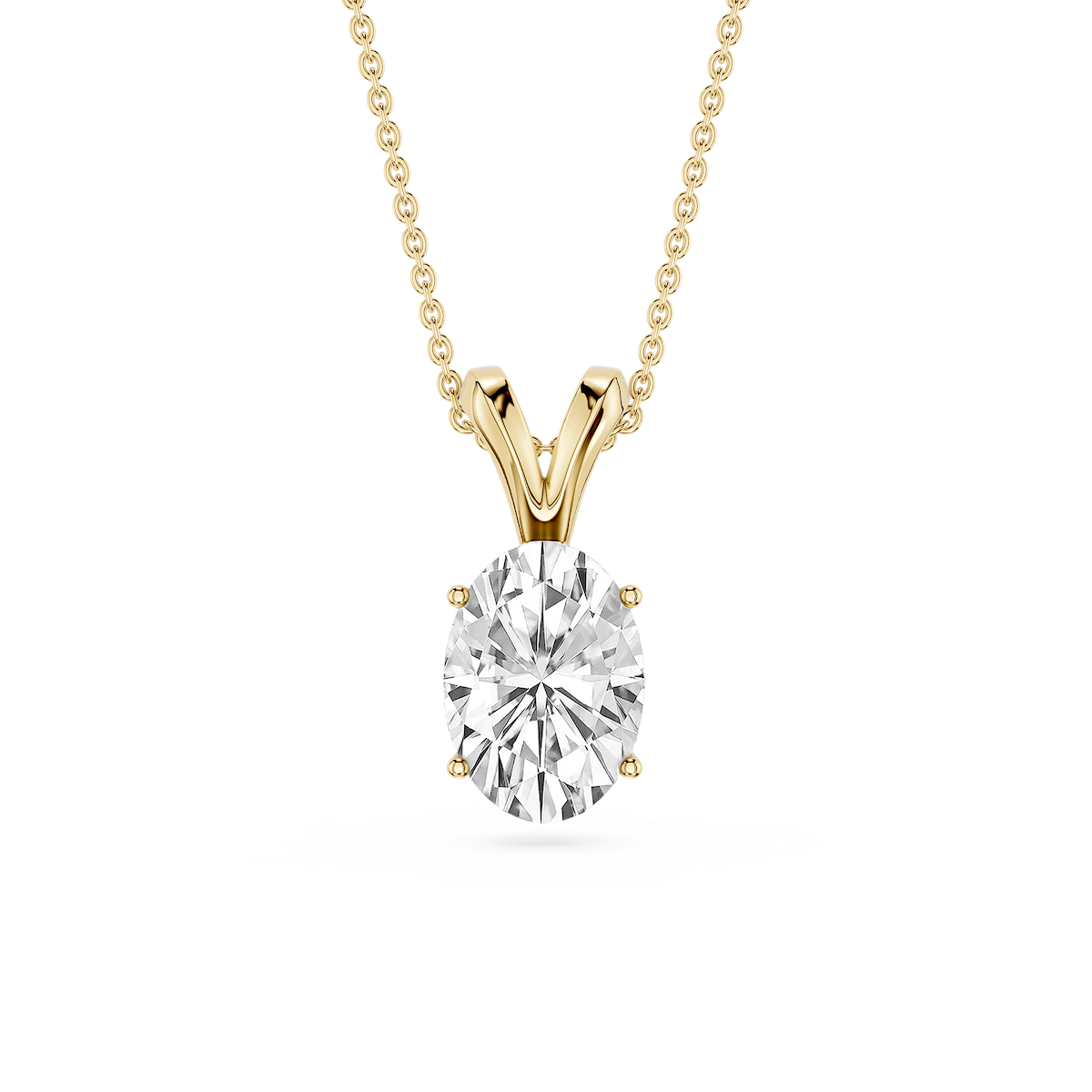Oval Lab Grown Diamond Double Bail Pendant - 16 to 18 Inches