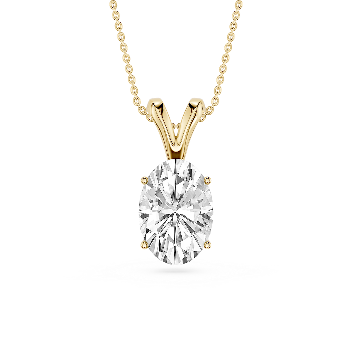 Oval Lab Grown Diamond Double Bail Pendant - 16 to 18 Inches