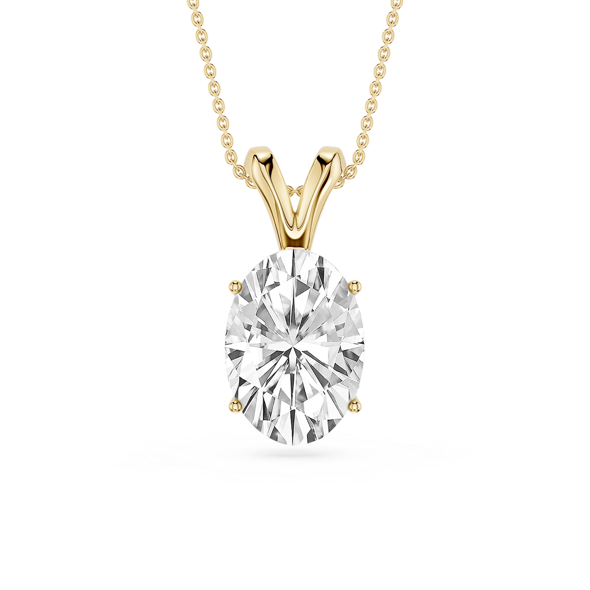 Oval Lab Grown Diamond Double Bail Pendant - 16 to 18 Inches