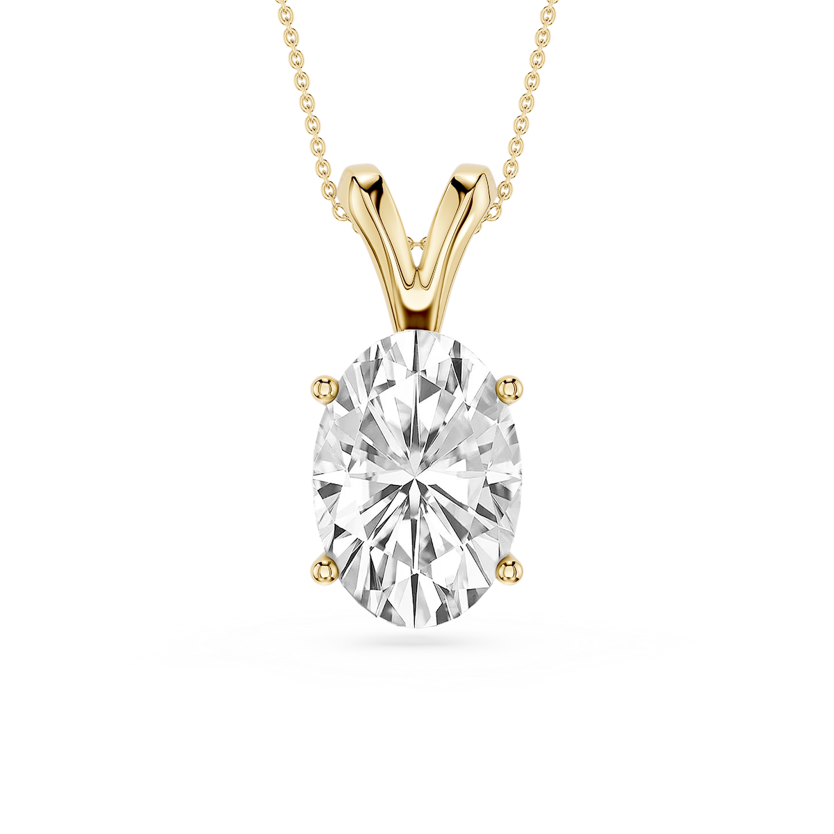 Oval Lab Grown Diamond Double Bail Pendant - 16 to 18 Inches