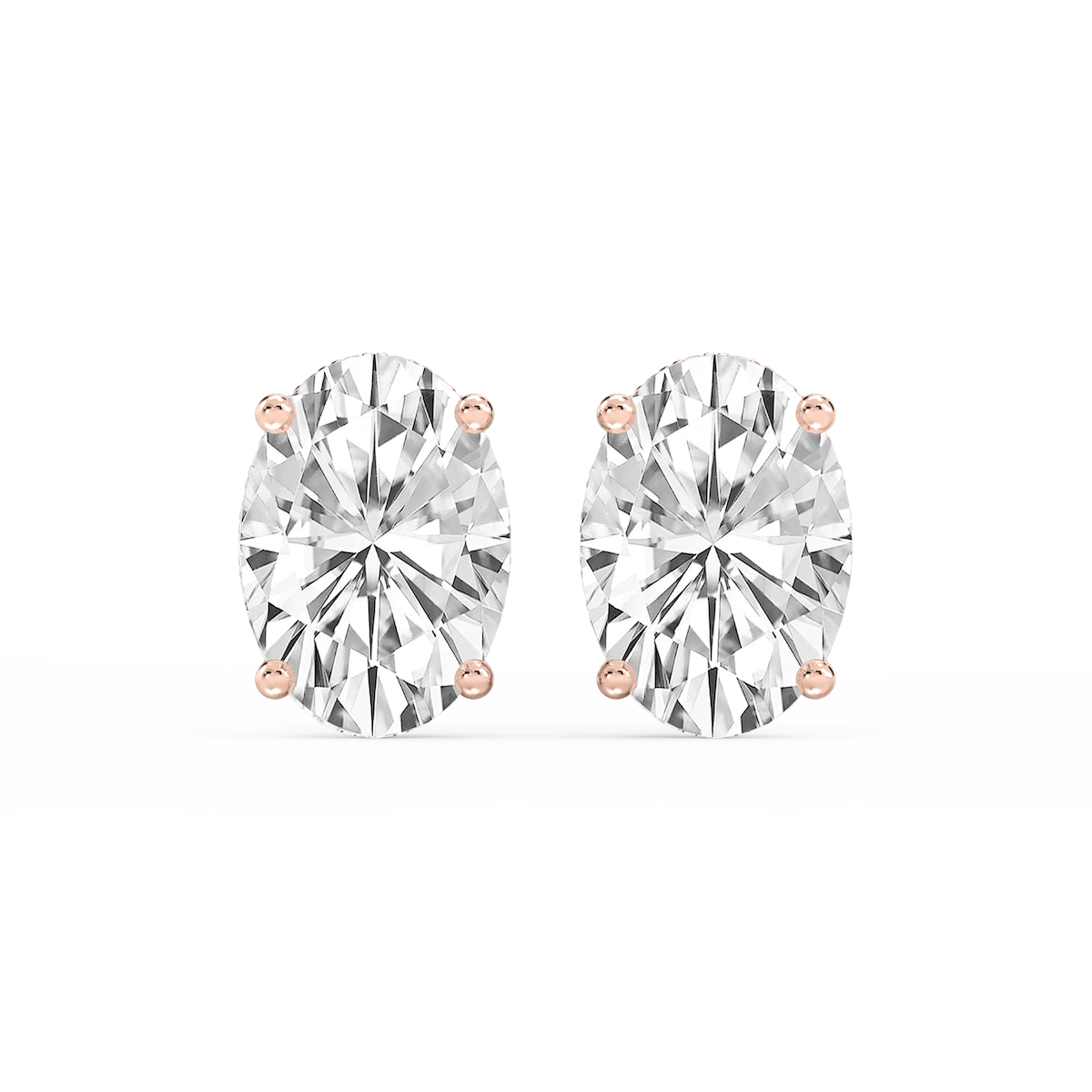 Oval Lab Grown Diamond Hidden Halo Stud Earrings