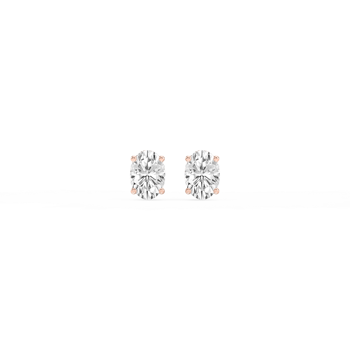 Oval Lab Grown Diamond Hidden Halo Stud Earrings