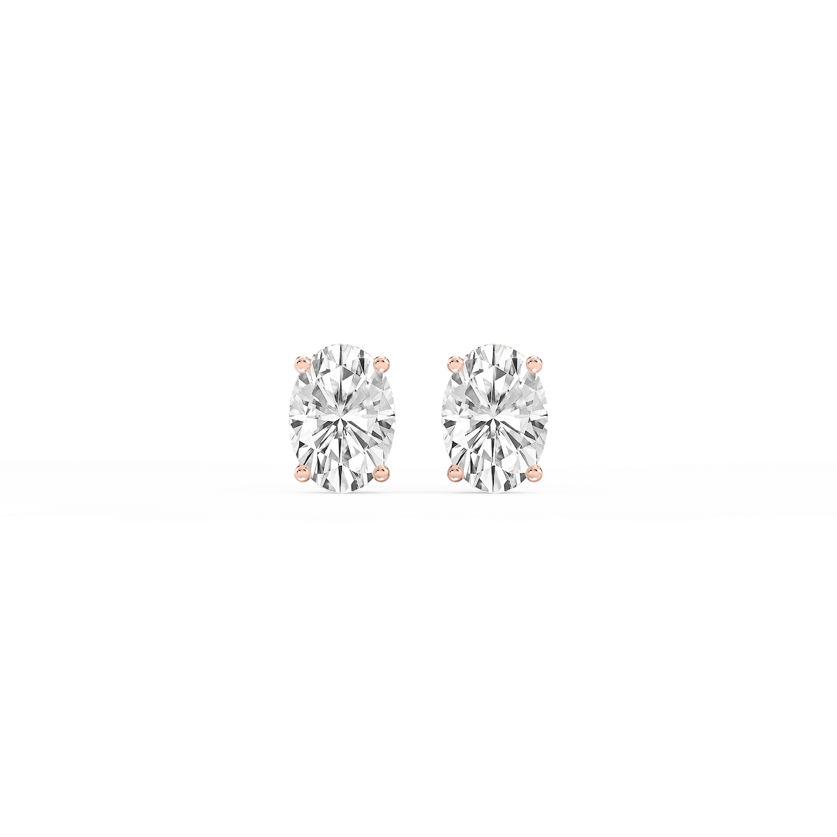 Oval Lab Grown Diamond Hidden Halo Stud Earrings