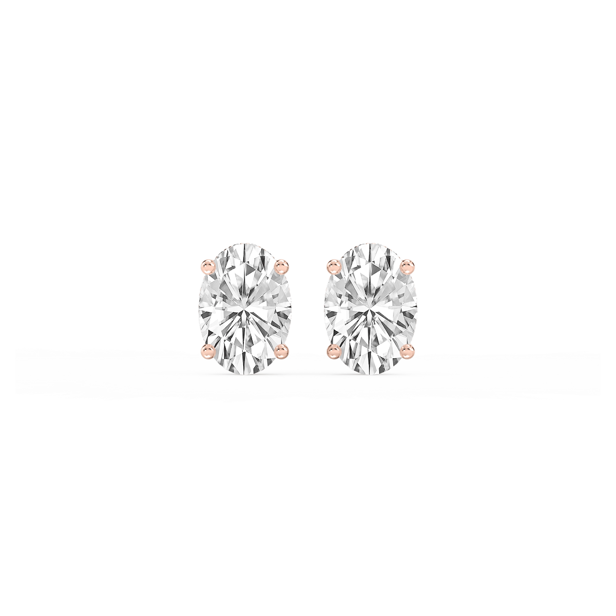 Oval Lab Grown Diamond Hidden Halo Stud Earrings