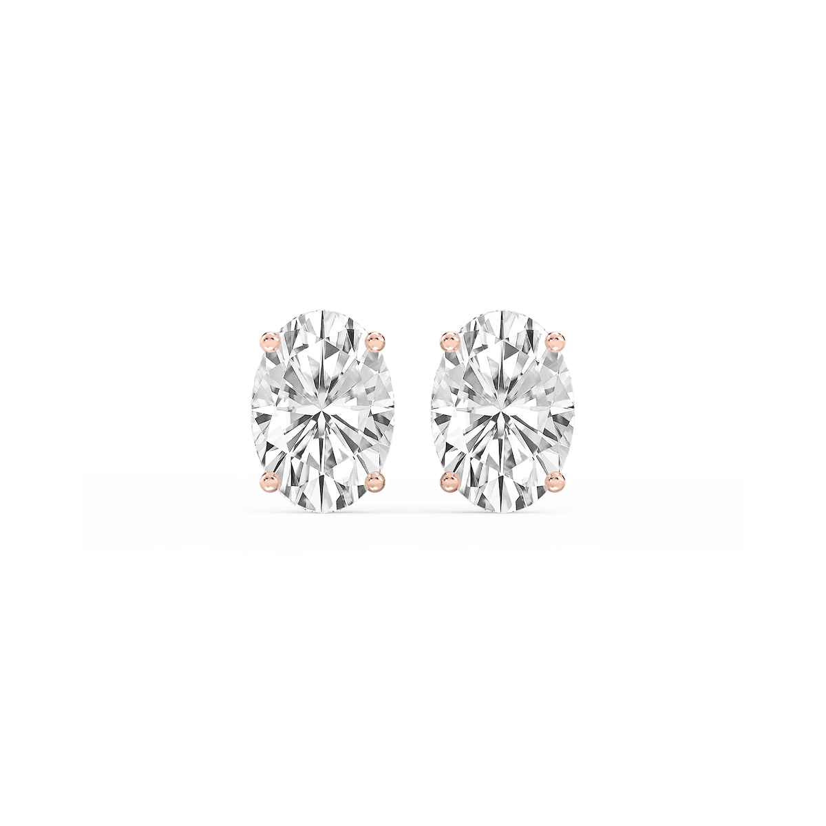 Oval Lab Grown Diamond Hidden Halo Stud Earrings