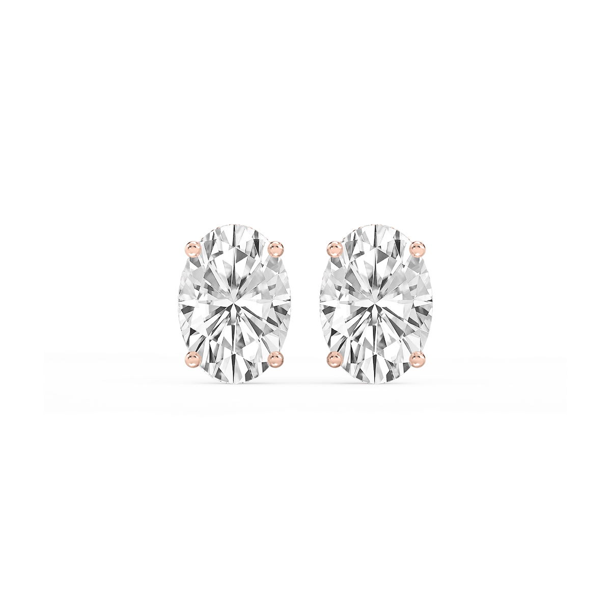 Oval Lab Grown Diamond Hidden Halo Stud Earrings