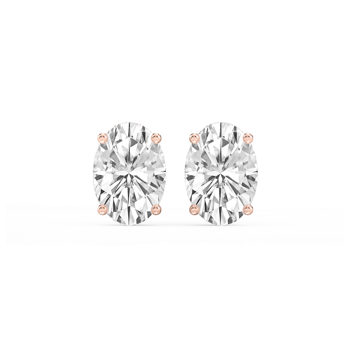 Oval Lab Grown Diamond Hidden Halo Stud Earrings