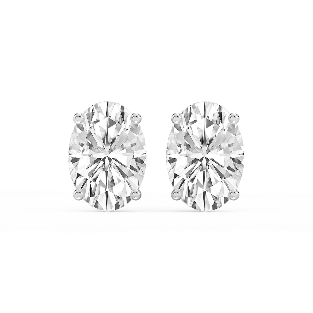 Oval Lab Grown Diamond Hidden Halo Stud Earrings