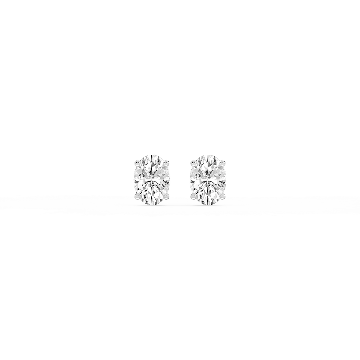 Oval Lab Grown Diamond Hidden Halo Stud Earrings