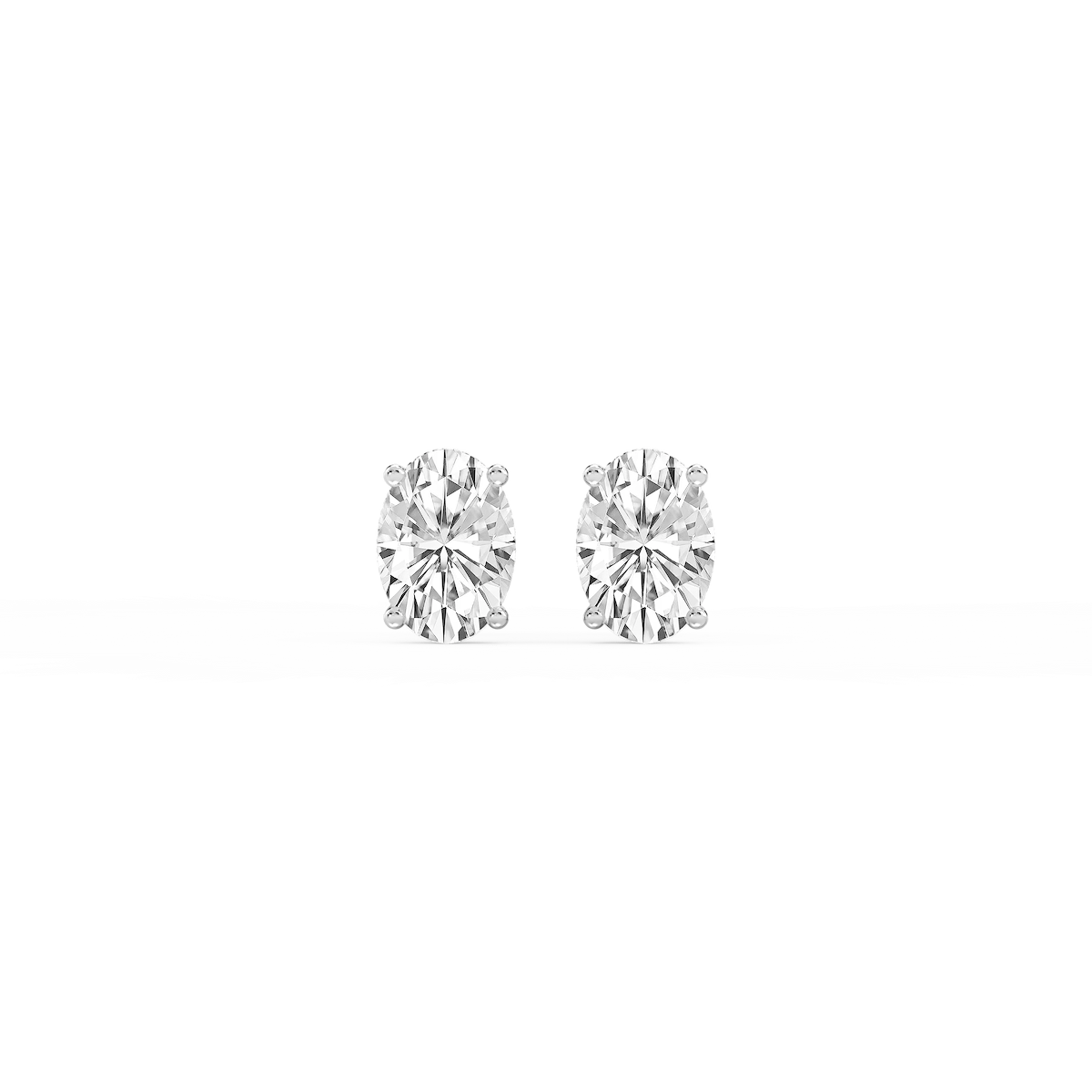 Oval Lab Grown Diamond Hidden Halo Stud Earrings