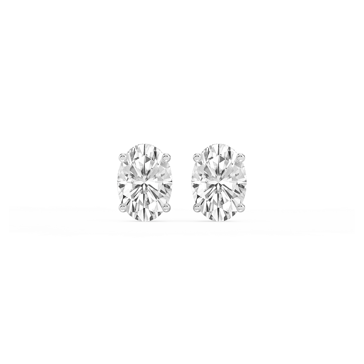 Oval Lab Grown Diamond Hidden Halo Stud Earrings