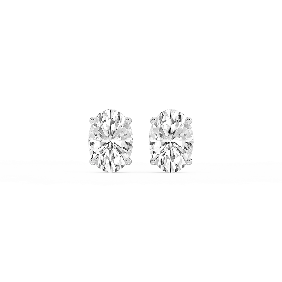 Oval Lab Grown Diamond Hidden Halo Stud Earrings