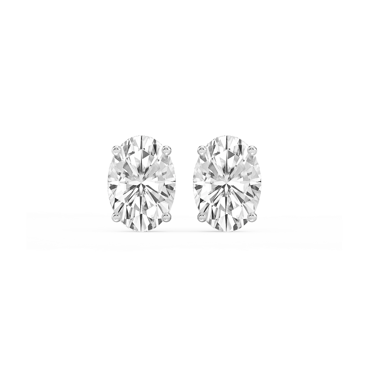 Oval Lab Grown Diamond Hidden Halo Stud Earrings