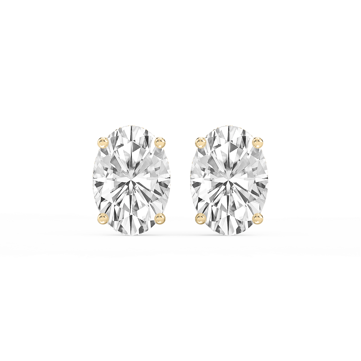 Oval Lab Grown Diamond Hidden Halo Stud Earrings