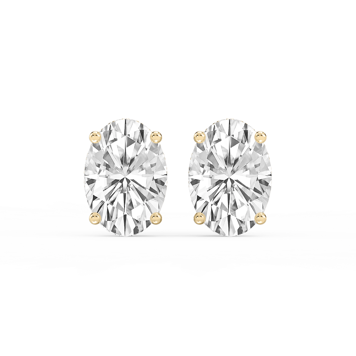 Oval Lab Grown Diamond Hidden Halo Stud Earrings