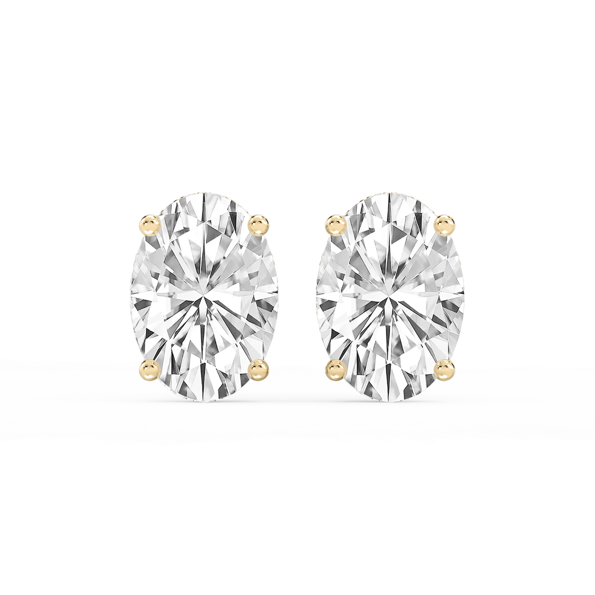 Oval Lab Grown Diamond Hidden Halo Stud Earrings
