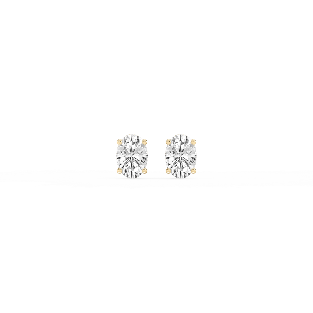Oval Lab Grown Diamond Hidden Halo Stud Earrings