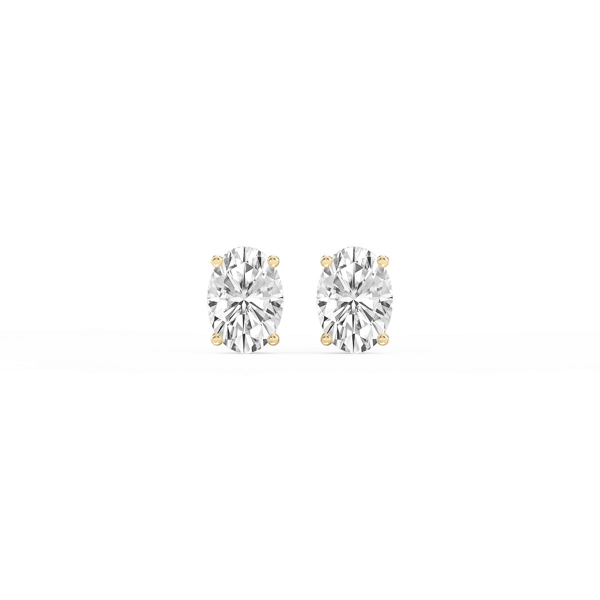 Oval Lab Grown Diamond Hidden Halo Stud Earrings