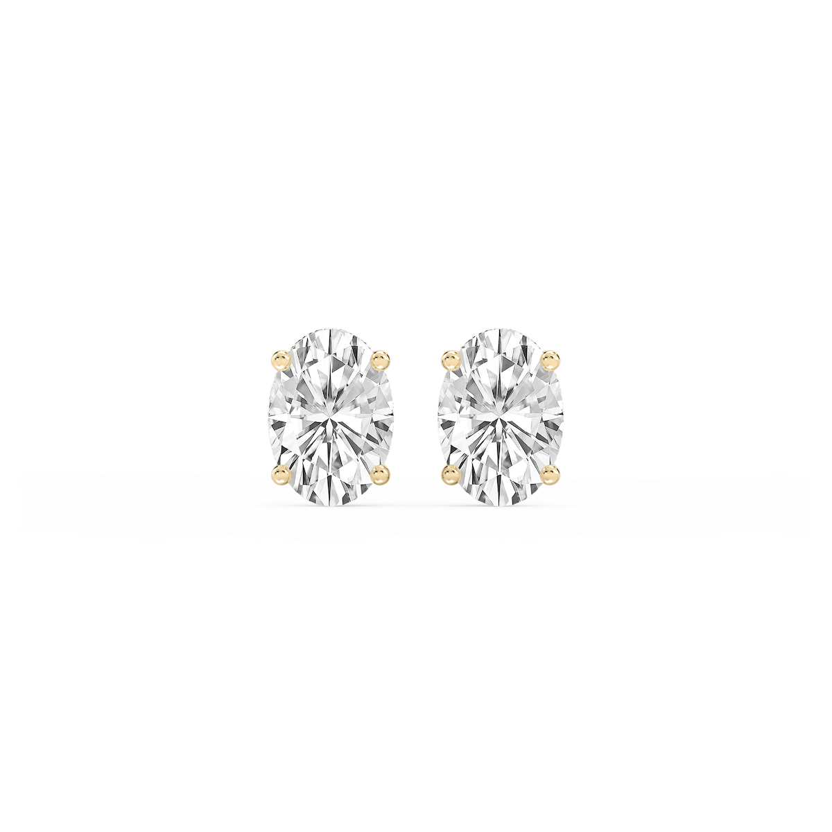 Oval Lab Grown Diamond Hidden Halo Stud Earrings