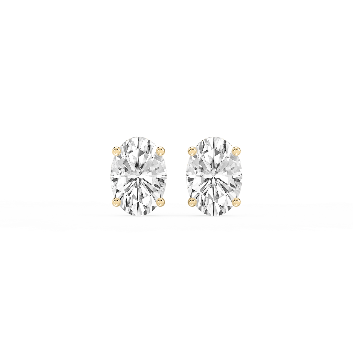 Oval Lab Grown Diamond Hidden Halo Stud Earrings