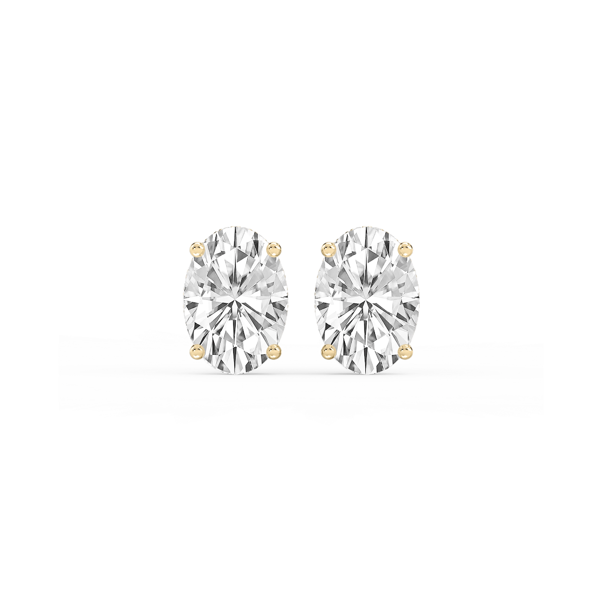 Oval Lab Grown Diamond Hidden Halo Stud Earrings
