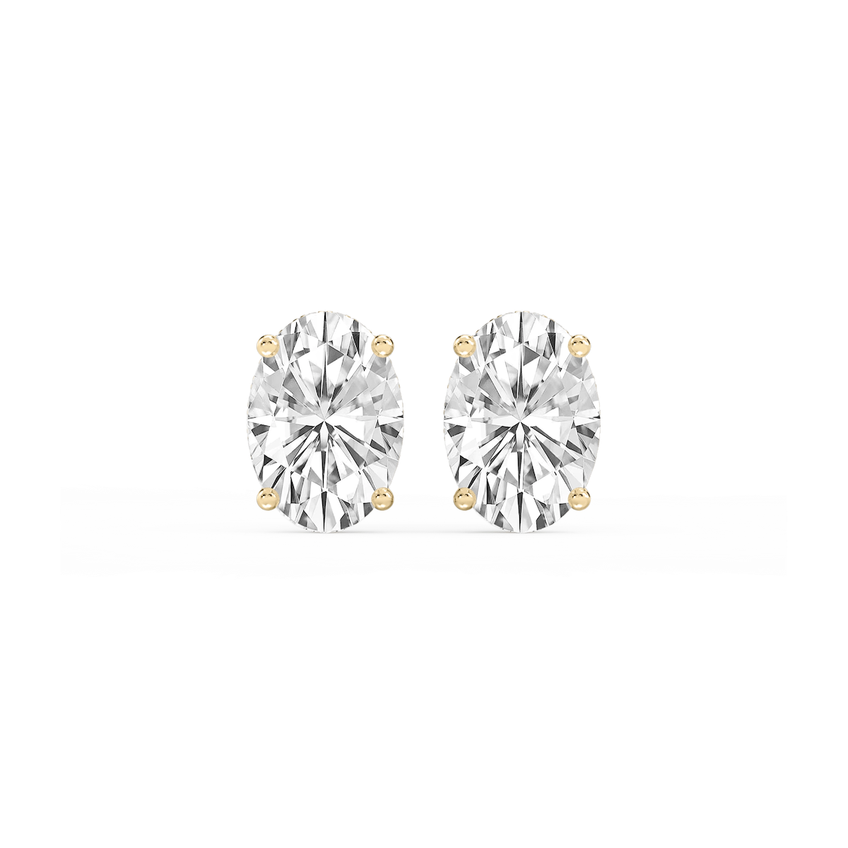 Oval Lab Grown Diamond Hidden Halo Stud Earrings